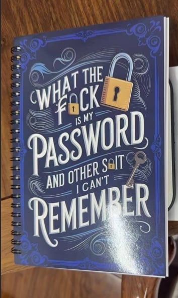 🔥Almost Sold Out✨📅Funny Password Notebook - Spiral Bound with Lock Icons & Funny Security Phrases✍️
