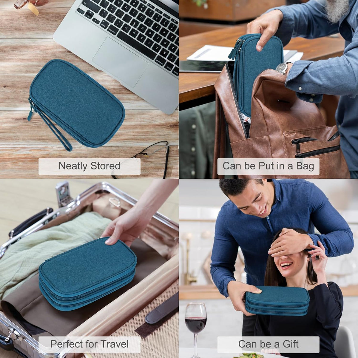 🔥Don’t Miss Out🔥Travel Cable Organizer Pouch, Double Layers All-in-One Storage Bag for Cord