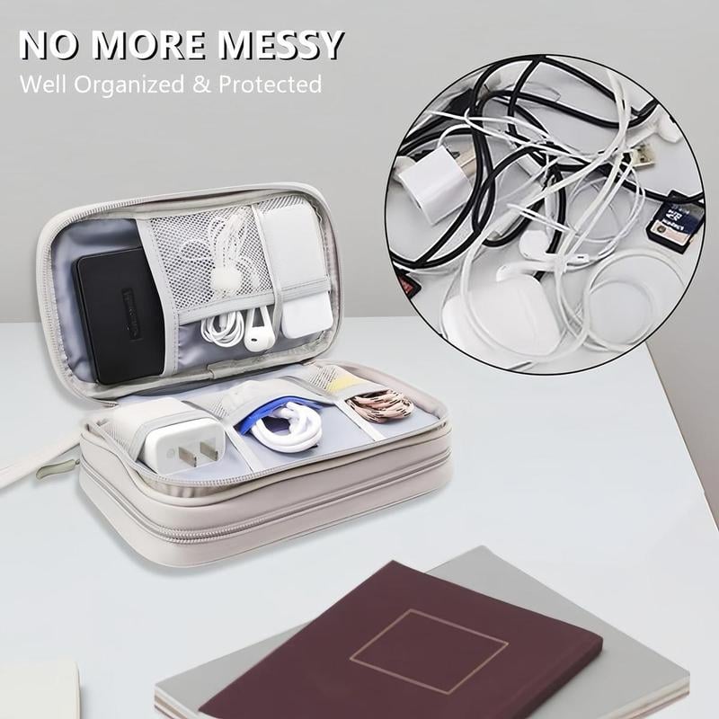 🔥Don’t Miss Out🔥Travel Cable Organizer Pouch, Double Layers All-in-One Storage Bag for Cord